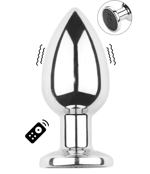 Plug vibrant acier inoxydable anal taille M avec télécommande, USB - RY-207-M
